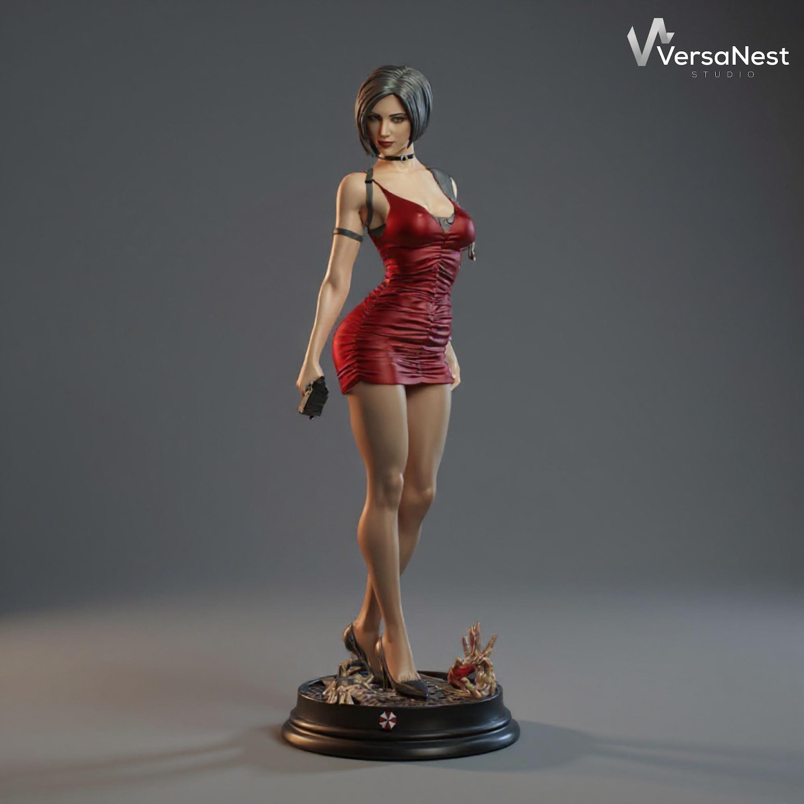 Ada Wong STL Statue | Femme Fatale in Red Dress | Multiple Scales | 3D ...