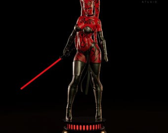 Darth Talon STL 3D Model | Sith Warrior Girl Statue for Resin 3D Printing | High Detail Sci-Fi Fan Art