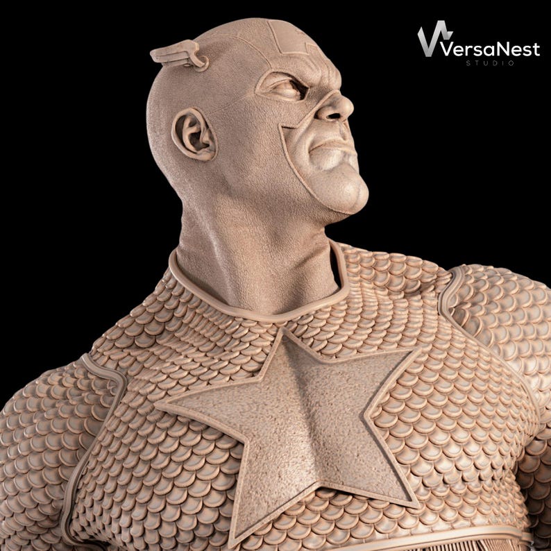 High detail Captain America STL for resin 3D printing