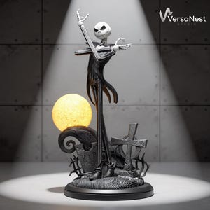Jack Skellington STL File | Horror Nightmare Resin Statue for 3D Printing | Halloween Collectible Figure  | Supported & Unsupported