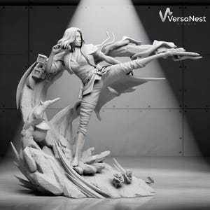 Lune STL File for 3D Printing, Clair Obscur Expedition 33 3D Print Model, 1:10 & 75mm Resin Statue, Digital Download