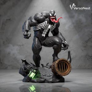 Venom 3D Print STL | Marvel Fan Art | 1:6 Scale Statue & Bust | Symbiote Figure | Non Supported Files | Digital Download