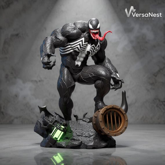 Venom 3D Print STL | Marvel Fan Art | 1:6 Scale Statue & Bust | Symbiote Figure | Non Supported Files | Digital Download