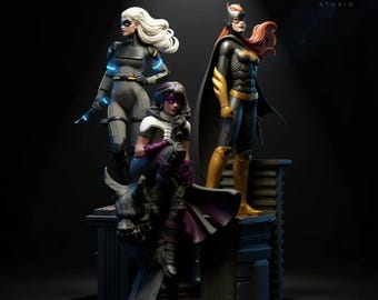 Gothic Hero Trio Diorama – 1:6 Scale Vigilante Team STL Bundle | Digital Files Only