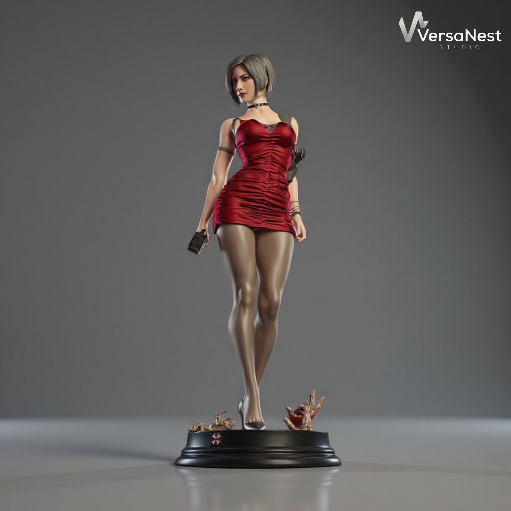 Ada Wong STL Statue | Femme Fatale in Red Dress | Multiple Scales | 3D ...