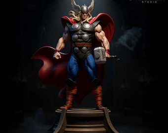 Thor Fan Art STL File – 1:6 Scale Norse God Statue for 3D Printing
