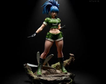 Leona Heidern Fan Art STL – 1:6 Scale Military Girl Figure | Sexy Warrior 3D Print Model | High Detail Resin Statue