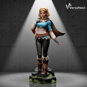 Princess Zelda 1/6 Scale STL File | Two Outfit Versions Included | High Detail 3D Print Model | Non Supported | Fantasy Female Statue