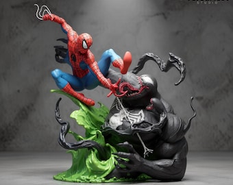 スパイダーマン vs ヴェノム ジオラマ STL ファイル: 3D プリント
