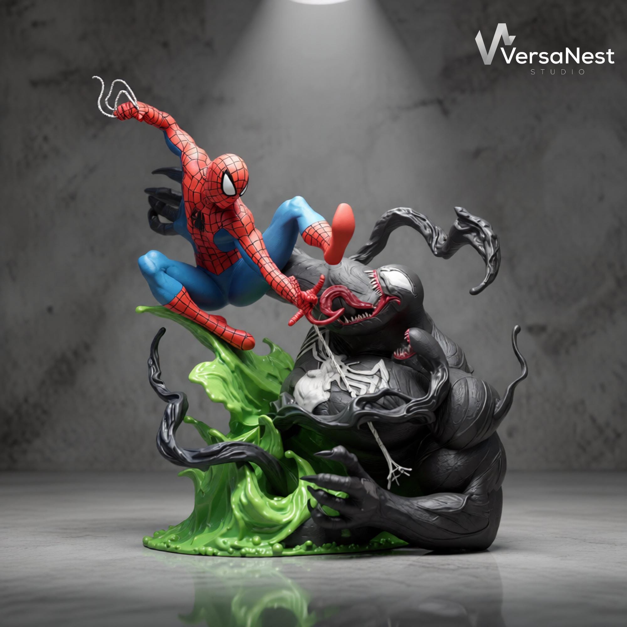 Spiderman Vs Venom STL – Dynamic Battle Diorama | Unsupported