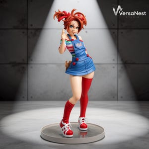 Novia de Chucky Impresión 3D STL / Modelo de estatua de muñeca de terror / Descarga digital a escala 1:6 / Figura coleccionable de Halloween