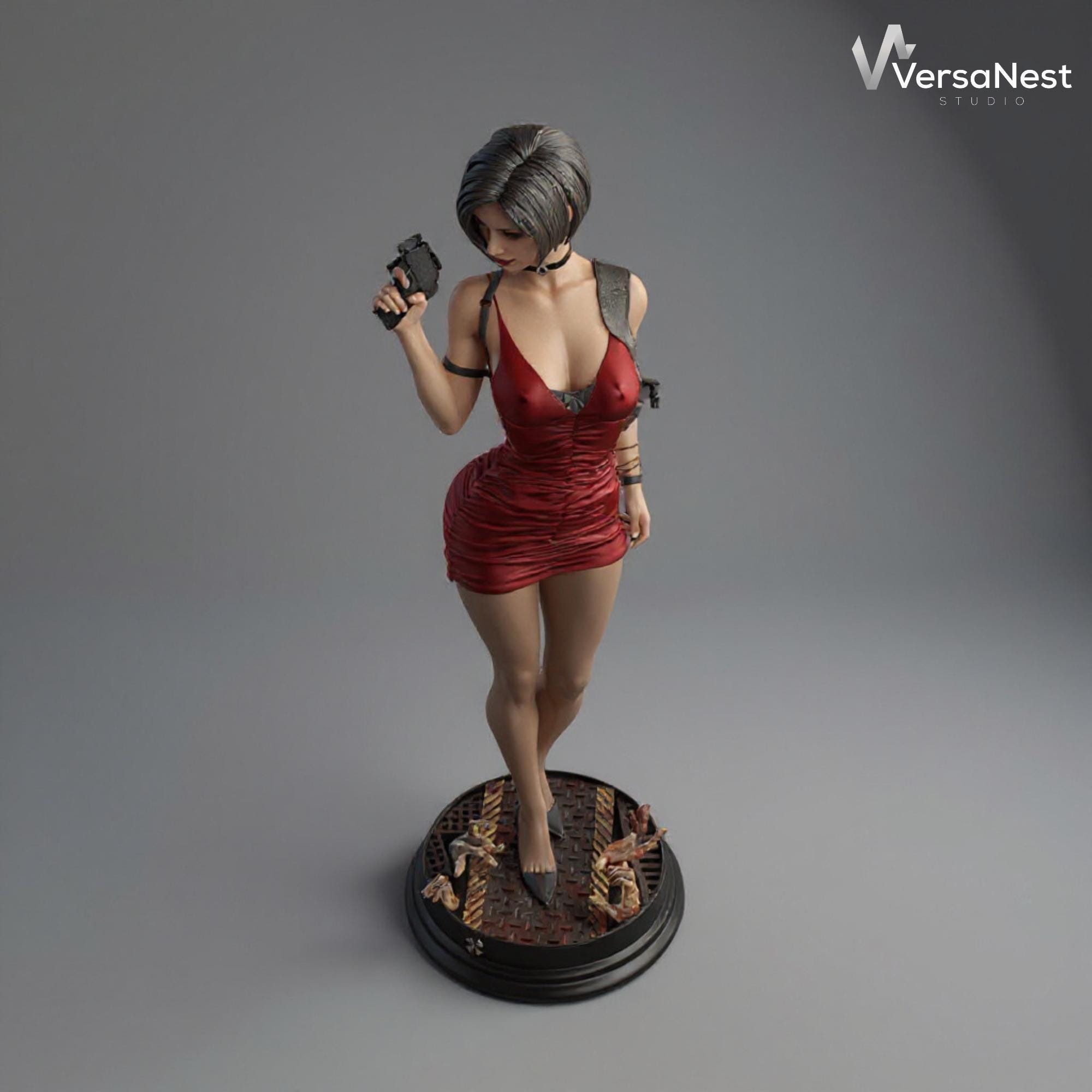 Ada Wong STL Statue | Femme Fatale in Red Dress | Multiple Scales | 3D ...