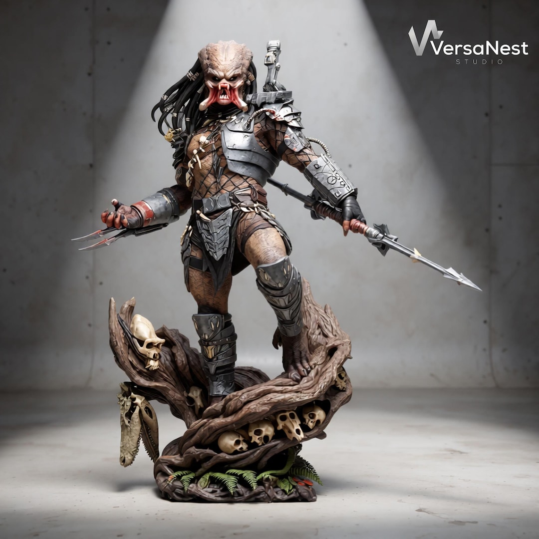 Predator 3D Printable Statue STL – Sci-fi Hunter Figure | 1:6