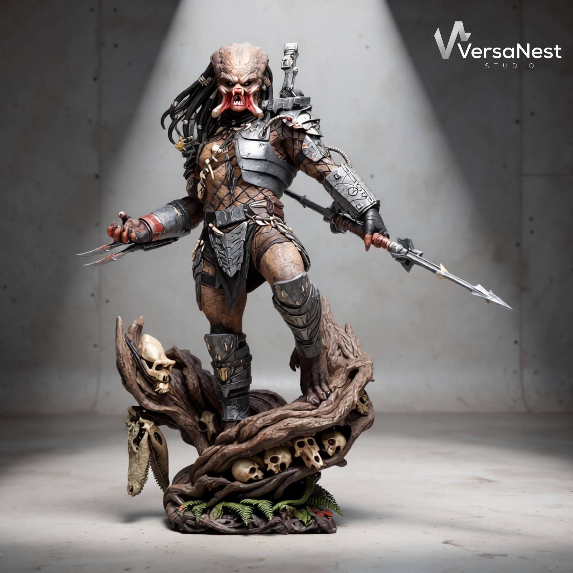 Predator 3D Printable Statue STL – Sci-fi Hunter Figure | 1:6