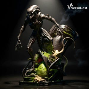 High-detail sci-fi Xenomorph STL model for resin printing