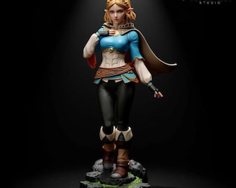 Princess Zelda 1/6 Scale STL File | Two Outfit Versions Included | High Detail 3D Print Model | Non Supported | Fantasy Female Statue