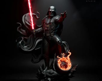 Arte de fan de Darth Vader STL: Estatua y busto del Señor Oscuro a escala 1:6 / Modelo de impresión 3D de guerrero Sith / Archivos no compatibles