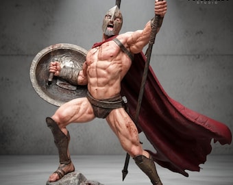 Leonidas Spartan Fan Art – 1:6 Scale STL Files for 3D Printing (Supported & Unsupported)