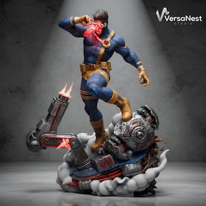 Plik STL Cyklopa do druku 3D, model figurki X-Men Marvel, figurka żywiczna w skali 1:6, popiersie w zestawie, wersja cyfrowa do pobrania