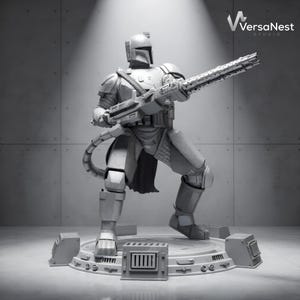 Paz Vizsla STL File for 3D Printing, Mandalorian Resin Statue, Action Collectible Figure, Garage Kit, 3D Print Files, Digital Download