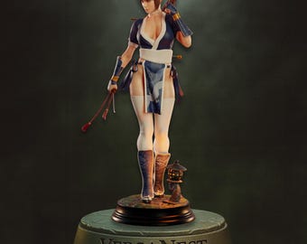 Kasumi STL Statue | Tödliche Ninja Schönheit | Mehrere Waagen | 3D Druck Modell