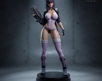 Motoko Kusanagi STL File, Anime Cyberpunk Figure for 3D Printing, 220mm Resin Statue, Presupported & Unsupported STL, Digital Download