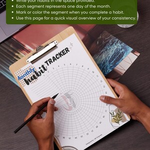 Monthly Habit Tracker | 3 different Types of Undated Habit Tracker | Daily Routine Planner | Circular Habit Chart (Printable & Digital)