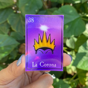 Evil Queen Tribute HOLO Disney Villains Loteria Pegatina de vinilo de alta calidad