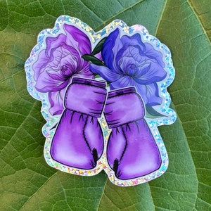GRANDES guantes "Victoria" GLITTER Pegatina de vinilo de alta calidad
