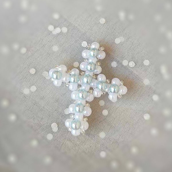 Baptism Brooch - Set of 10, Pearl Cross boutonniere, Cross Corsage, Cross Boutonniere, Cross  Brooch, Cross Martyrika, Cross  Witness Pin