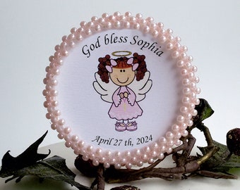 Baptism Cake Topper, Baptism Girl Cake Topper, Baptism Girl Decoration, Baptism Centerpiece, Personalized Baptism Decoration, Baptism Angel