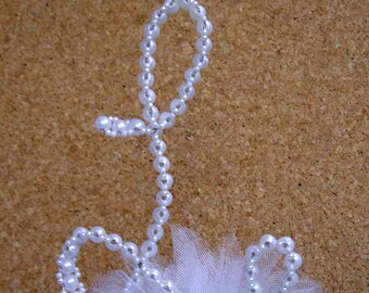 Wedding Cake topper  - Initial Cake Topper - Letter Cake Topper - Letter L - Monogram Cake Topper - Pearl Letter Cake Topper - Personalized
