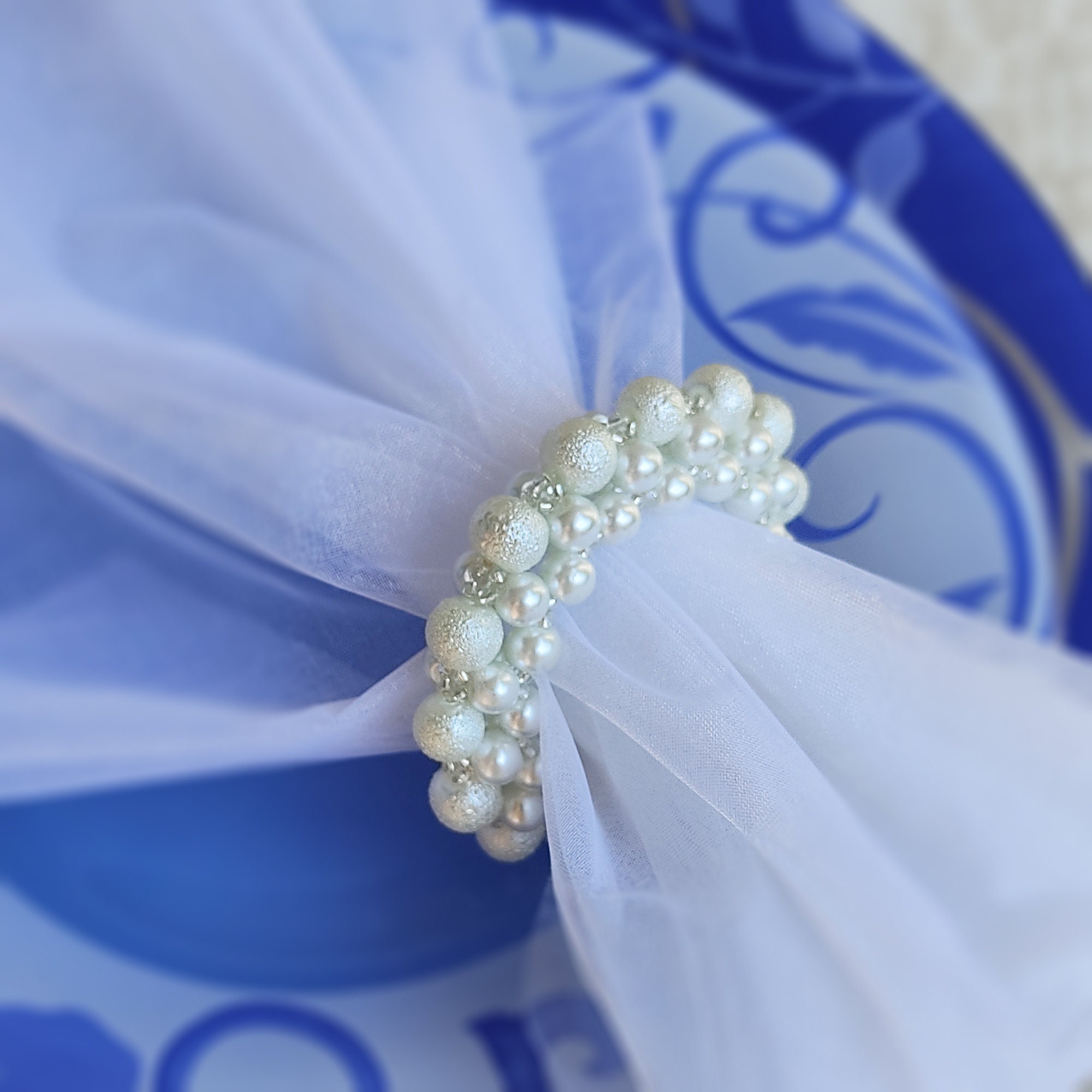 Wedding Napkin Rings 6 Pcs White Napkin Rings Pearl Napkin Etsy