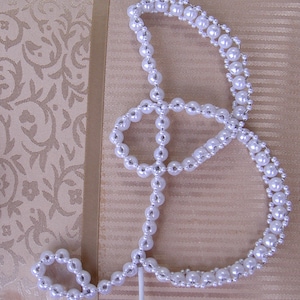 Monogram Initial Wedding Cake Topper - Pearl Cake Topper - Personalizado Cake Topper - Pearl Letter Cake Topper - Letra B