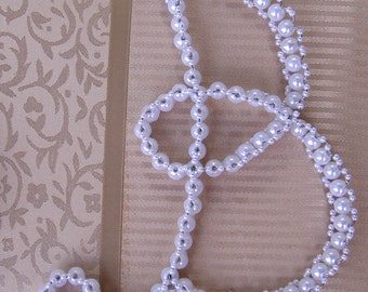 Monogram Initial Wedding Cake Topper - Pearl Cake Topper - Personalized Cake Topper - Pearl Letter Cake Topper - Letter B