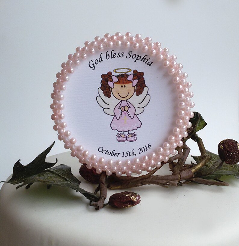 Angel Decoration Baptism Girl Decoration Angel Cake Topper Centerpiece Baptism Cake Topper 1 Pcs Personalized Decoration Centerpieces Table Decor Kitchen Decor