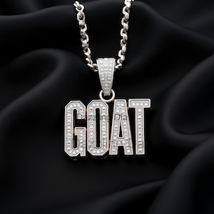 GOAT Moissanite Pendant | 14k Gold Plated | Hip Hop Jewelry | Moissanite Necklace | Rapper Pendant | Statement Jewelry | Goat Charm Pendant