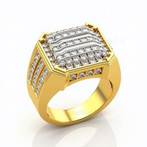 Men&#39;s Moissanite Engagement Ring | 14K Gold-Plated | Hip-Hop Statement Ring | Dazzling Moissanite Jewelry Gift for Him | Personalised Gifts