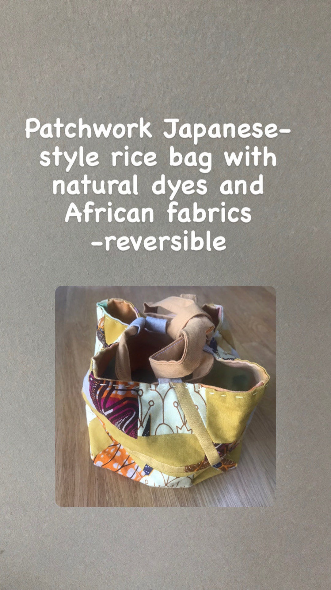 Patchwork Japanese style Rice Bag With Plant Dyed Fabrics Etsy