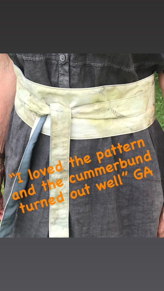 Cummerbund Sewing Pattern, Easy to Sew, One Size - Etsy display picture 3