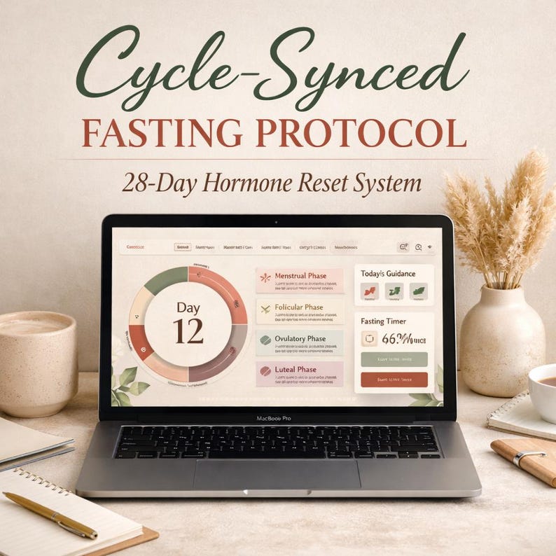 Cycle Synced Fasting Protocol for Women | 28-day Hormone Reset Planner ...