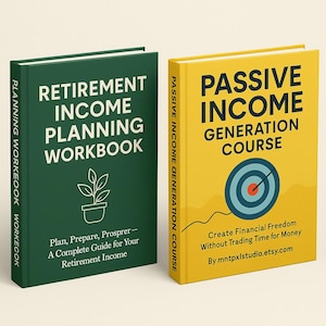 2-in-1 Financial Planning Bundle | Retirement Income Workbook + Passive Income Course | Adult Printable PDF Set