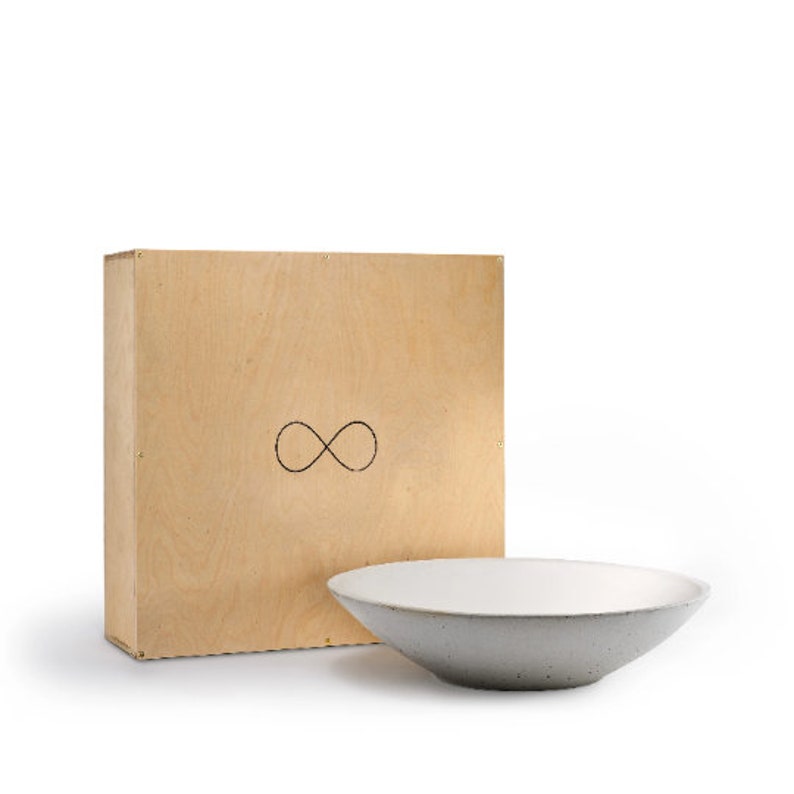 Concrete Infinity Bowl with Birch Presentation Crate image 2