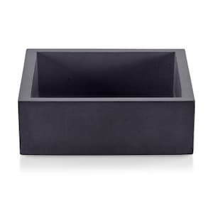 May include: A rectangular concrete sink with a dark gray finish. The sink is designed for a bathroom or kitchen.