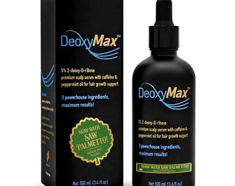 DeoxyMax Hair Growth Serum: 5% 2dDr, Caffeine, Peppermint Oil, & Saw Palmetto Oil - 2 month supply