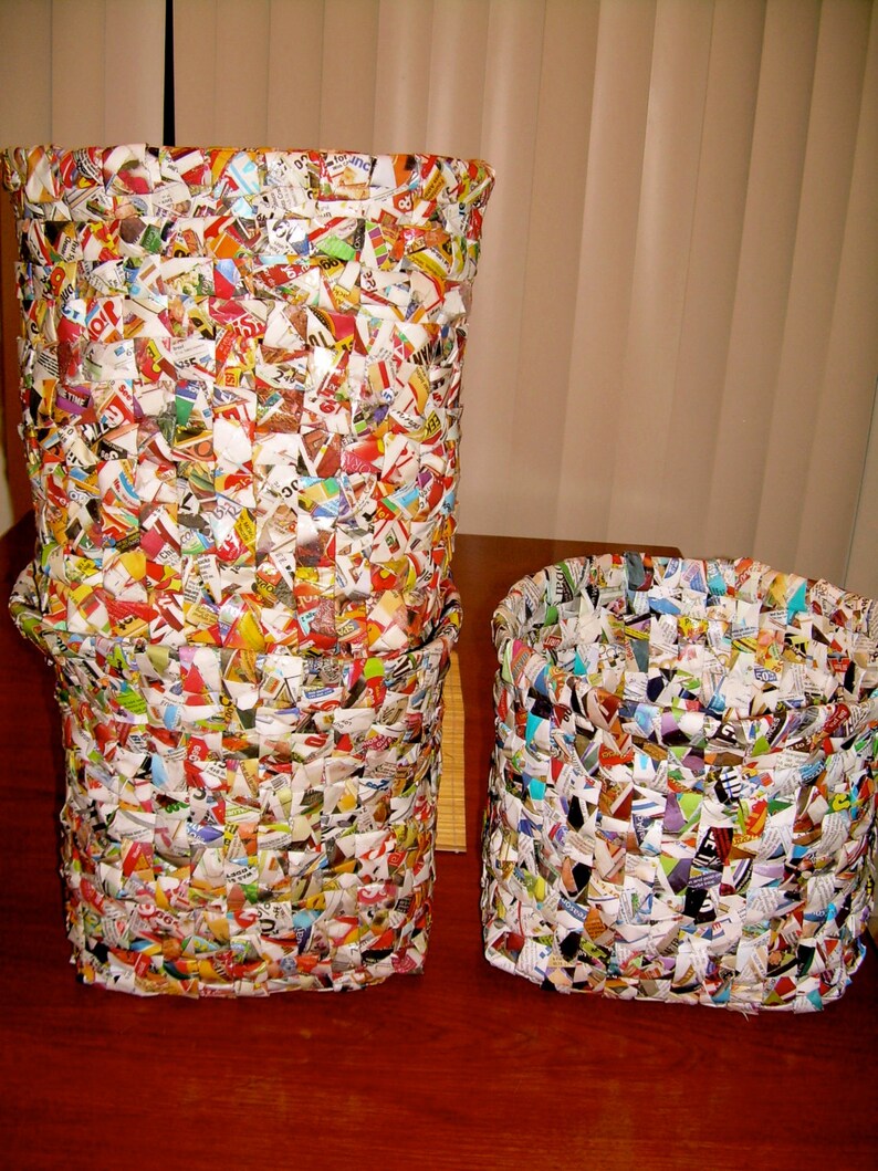 Custom Made Trash Bins Made From Trashed Paper Etsy