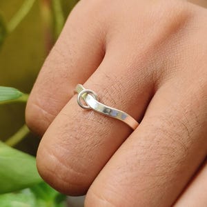 Sterling Silver Infinity Knot Ring: Adjustable Promise Jewelry