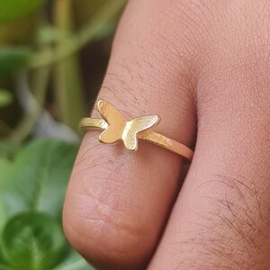 Gold Butterfly Ring, Dainty Adjustable Ring for Women, Minimalist Butterfly Jewelry, Cute Everyday Ring, Nature Inspired Gift, Promise Ring*
