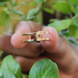 Minimalist Gold Open Link Ring: Adjustable Geometric Statement