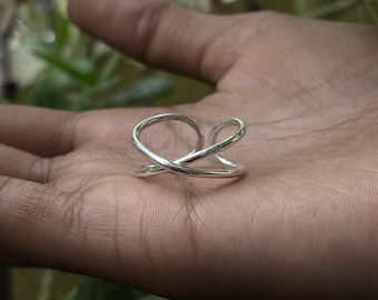 Adjustable Sterling Silver Wire Ring: Minimalist Boho Jewelry